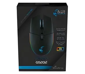 MediaRange MRGS202 černá / Herní myš / 4000 DPI / LED podsvícení / 6 tlačítek / USB