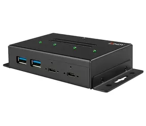 Lindy Metal Hub 4 Port černá / USB hub / USB-C / 4 porty / USB 3.2 Gen 2 / 10 Gbit/s