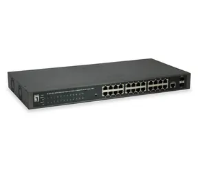 LevelOne GEP-2652 / Switch / 24x GE PoE+ / 2x SFP / 370 W PoE / Managed L2 / 19"