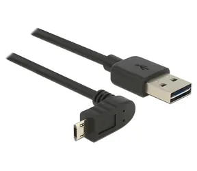 DeLock Easy USB kabel A - Micro-B černý / USB kabel / USB 2.0 / 3 m / lomený konektor