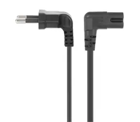 Manhattan 356862 černá / Napájecí kabel / CEE 7/16 - C7 / úhlový 90° / 2 m