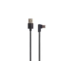 2GO USB-A - Micro-USB 1 m černá / Datový kabel / Nylon / Úhlový konektor