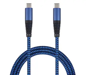2GO USB-C - USB-C 1 m modrá / Datový a nabíjecí kabel / USB 3.2 Gen 1 / Nylon