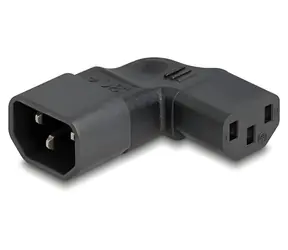 Delock IEC 60320 C14 na C13 černý / Adaptér napájecího kabelu / přímý – úhlový / 250 V / 10 A