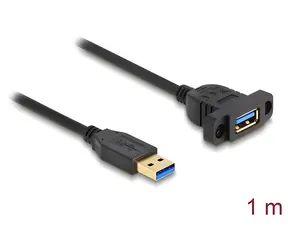 Delock USB-A (M) - USB-A (F) černá / Kabel / USB 3.2 Gen 1 5 Gbps / 1 m / pro vestavbu