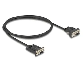 DeLock černá / Sériový kabel RS-232 / Sub-D9 (F) - Sub-D9 (F) / 1 m / napájení Pin 9