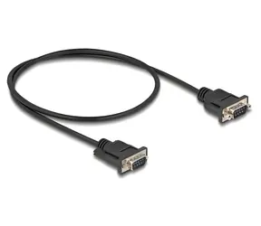Delock RS-232 D-Sub9 (M) - D-Sub9 (M) 0,5 m černá / Sériový kabel / Rovné konektory / PVC plášť