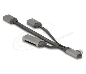 DeLock USB-C Hub / USB hub / USB 3.2 Gen 1 / 2× USB-A + čtečka SD a microSD