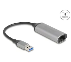 Delock adaptér USB Type-A - 5 Gigabit LAN antracitová / Adaptér / RJ-45 / 5 Gbit/s / 0,15 m