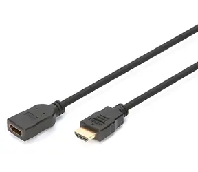 Digitus černá / HDMI prodlužovací kabel s Ethernetem / 2 m / 4K/60Hz / HDMI 2.0 / zlacené konektory