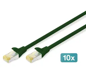 Digitus zelená / Patch kabel / Cat6a S/FTP / RJ45-RJ45 / 0,5 m / 10 ks