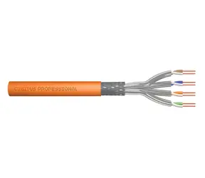 Digitus CAT 7 S/FTP oranžový / Instalační kabel / 1000 m / AWG 23/1 / LSZH / CPR Cca / 1200 MHz