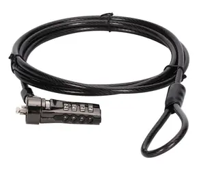 Conceptronic CUSTODIO01BS černá / Zamykací kabel k notebooku / Zámek na kód / 1,8 m / průměr 4,5 mm
