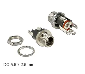 Delock / Instalační DC zásuvka / 5.5 x 2.5 x 9.5 mm / pájecí kontakty