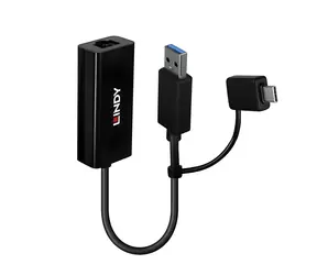 Lindy 43412 / Síťový adaptér / USB 3.2 Gen 1 / Gigabit Ethernet / RJ-45 / ASIX AX88179