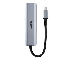 Lindy USB-C šedá / Rozbočovač / 4x USB-C 3.2 Gen 2 / 10 Gbit/s