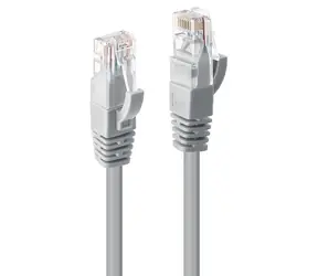 Lindy šedá / Patch kabel / Cat6 U/UTP / 1 m / RJ45-RJ45