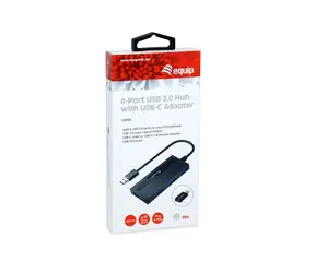 Equip USB Hub 4x USB-A / USB hub / USB 3.2 Gen 1 5 Gbps / adaptér USB-C