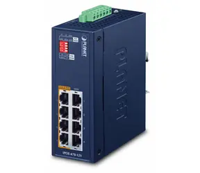 Planet Industrial 4-port PoE++ injektor hub / PoE injektor / 802.3bt / 8x Gigabit RJ-45 / IP30 / DIN/nástěnná montáž