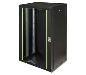 DIGITUS Unique 9U šedý / Nástěnný rozvaděč / 19" / 600 x 450 mm / Skleněné dveře / Nosnost 100 kg