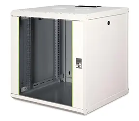DIGITUS Unique 9U šedý / Nástěnný rozvaděč / 19" / 600 x 600 mm / Skleněné dveře / Nosnost 100 kg