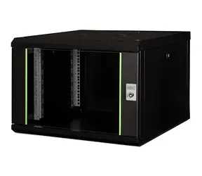 Digitus Unique černá / Nástěnný rack / 7U / 420x600x600 mm / skleněné dveře / IP20