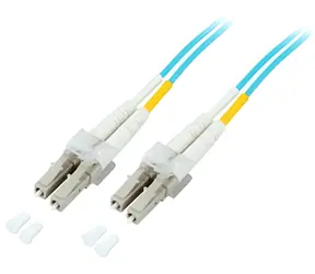 EFB LC-LC aqua / Optický patch kabel / duplexní / MM 50/125 OM3 / LSZH / 0,5 m