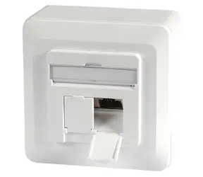 EFB Cat.6A 2xRJ45 bílá / Datová zásuvka / Na omítku / 500 MHz