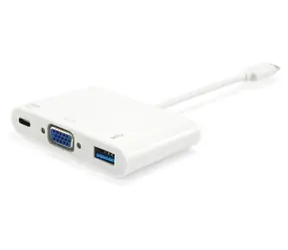 Equip USB-C bílá / USB-C adaptér / VGA / USB-A / PD 60W / 0,15 m
