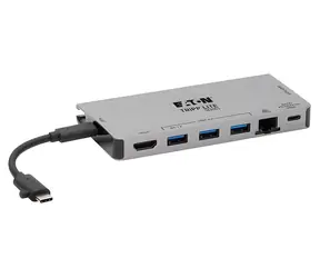 Eaton Tripp Lite USB-C Dock šedá / Dokovací stanice / 4K HDMI / USB 3.2 Gen 1 / PD 100W / Gigabit LAN