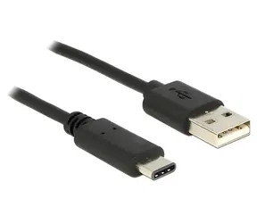 DeLock černá / Kabel USB-C na USB-A / 1 m / USB 2.0
