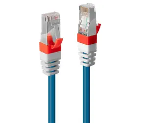 Lindy Cat6A S/FTP PIMF modrý 1m / Patch kabel / LSZH / RJ45-RJ45 / 10Gbit