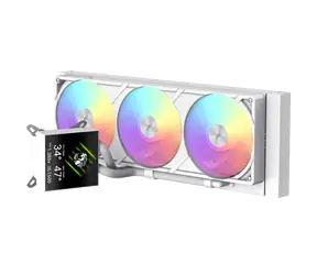 Gamemax Glacier 360 LCD bílá / AIO vodní chladič CPU / 360mm / 3x 120mm / LCD displej