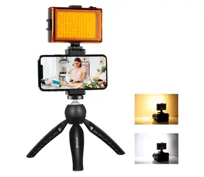Puluz PKT3131B / Sada pro živé vysílání / Stativ / LED světlo / Svorka na telefon