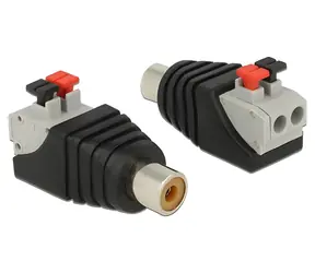 DeLock Terminal Block 2 Pin - Cinch (F) / Redukce / RCA / s tlačítkem