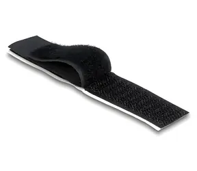 Delock černá / Kabelový držák se suchým zipem / 110 × 20 mm / nylon / samolepicí / 10 ks