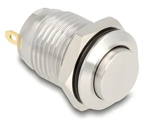 Delock Tlačítko 12 mm / Tlačítkový spínač / IP65 / 230 V / 3 A / 2x pájecí kontakt