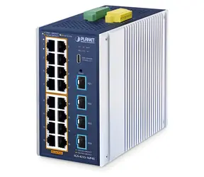 PLANET IGS-4215-16P4X / Switch průmyslový / 16x Gigabit RJ-45 PoE 802.3at / 4x 10G SFP+ / L2+ / IP30
