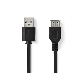 Nedis CCGB60010BK20 černá / Prodlužovací kabel USB / USB 2.0 / zástrčka A - zásuvka A / 2 m
