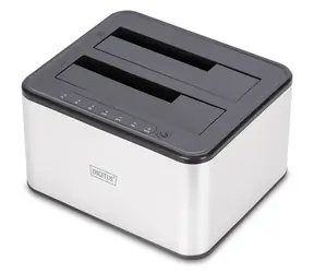 Digitus DN-71540-2 černá / Dokovací a klonovací stanice / USB 3.0 / 2x SATA HDD/SSD / 2,5"/3,5"