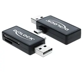 DeLock Čtečka paměťových karet / Micro USB OTG / USB 2.0 / SD, microSD, SDHC, SDXC, MMC