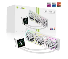 Gamemax HAILSTORM 360 LCD bílá / Komplet vodního chlazení CPU / 360 mm / LCD displej