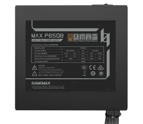 Gamemax MAX P650B / PC zdroj / 650W / 80 Plus Bronze / nemodulární