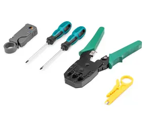 Digitus DN-94027 / Sada síťového nářadí / 12 dílů / LAN tester / krimpovací kleště / nylonové pouzdro