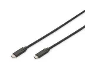 Digitus USB-C 1m černá / Kabel / USB 3.1 Gen2 / 10 Gbps / PD 5 A