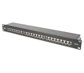 Digitus DN-91624S-EA-B / Patch panel / 19" / stíněný / Cat.6A / 1U / 24x RJ45 / černý