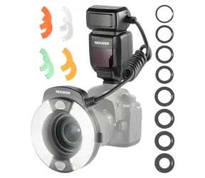 Neewer RF1-C / Kruhový makroblesk / Canon E-TTL / GN15 / adaptéry 49-77 mm