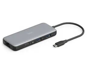 Digitus DA-70914 šedá / Dokovací stanice / USB-C / 7 portů / HDMI 4K / Gigabit Ethernet / PD nabíjení