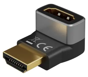 Goobay 72009 černá/stříbrná / Redukce HDMI / úhlová 90° / 8K 60 Hz / pozlacené konektory