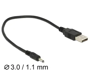 Delock DC 3,0 x 1,1 mm 27 cm / Napájecí kabel / USB Typ-A / samec
